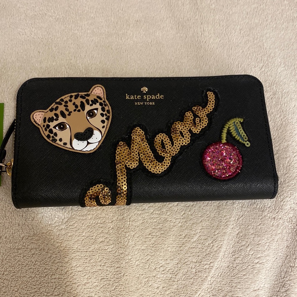 NWT Kate Spade Run Wild Leopard Neda Wallet - Picture 2 of 12